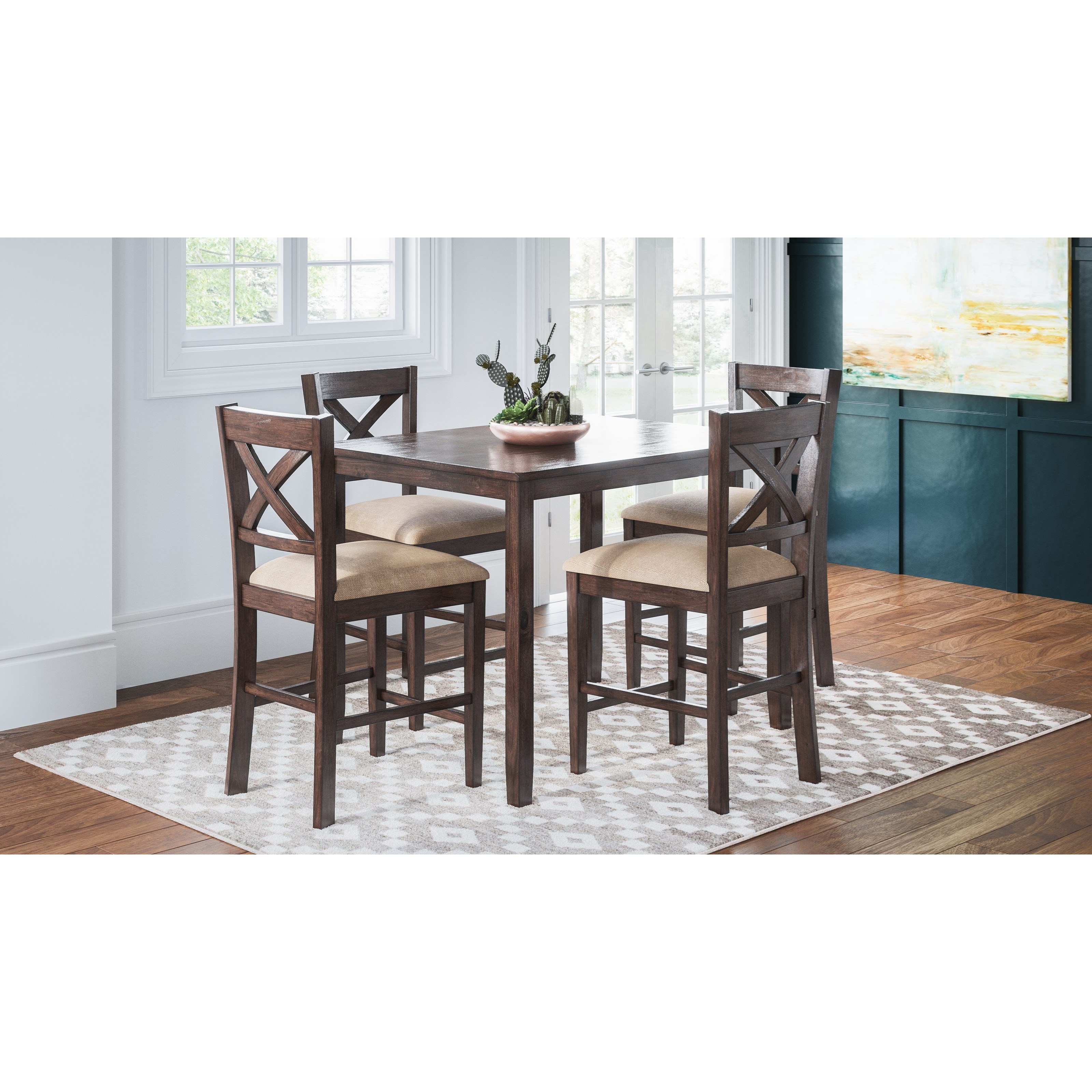Jofran Walnut Creek 1876 5 Pack Counter Height Dining Set Furniture